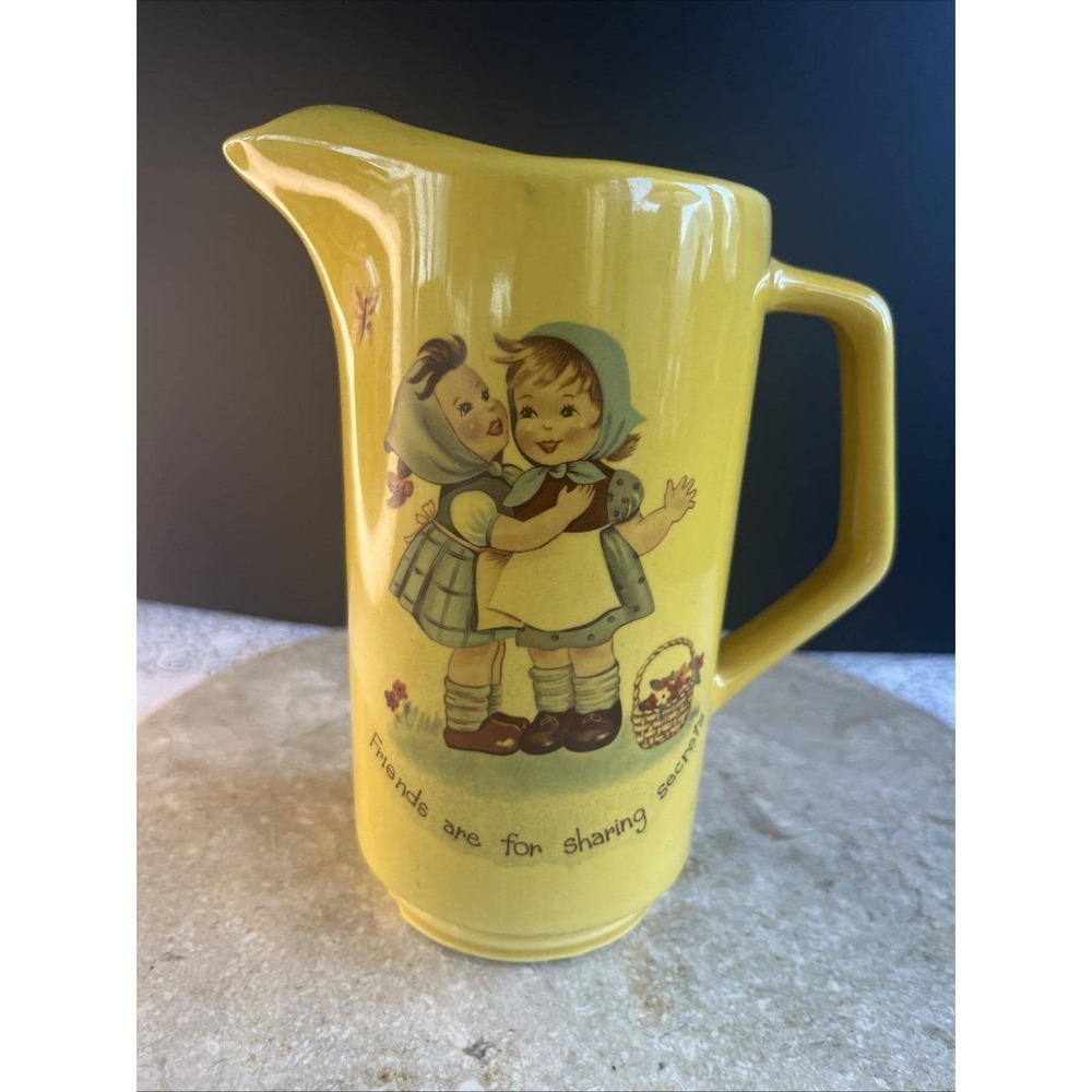 1970's Yellow Hummel 7" Ice Pitcher/Vase W/ Ice Lip Excellent Condition